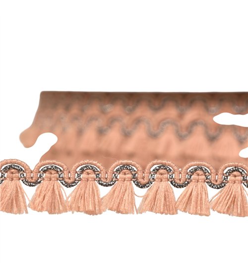 Bobine 25m frange flochettes 12mm marron clair