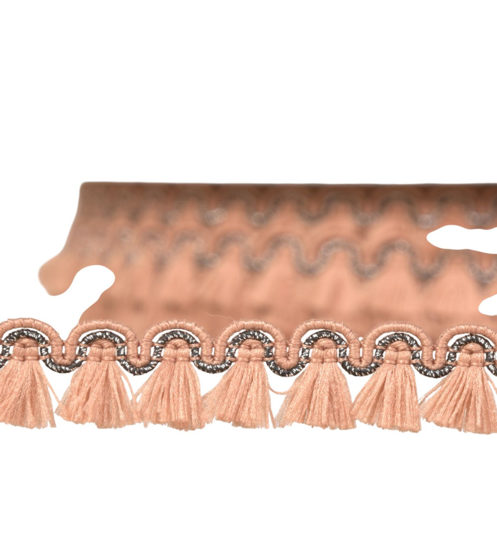 Bobina da 25 m di freccette con frangia da 12 mm marrone chiaro