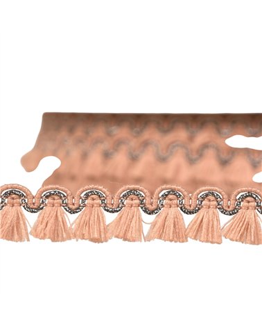Bobine 25m frange flochettes 12mm marron clair