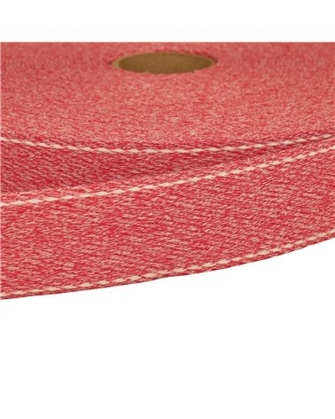 Bobine 20m sangle chinée point sellier 30mm rouge