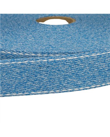 Bobine 20m sangle chinée point sellier 30mm bleu lavande