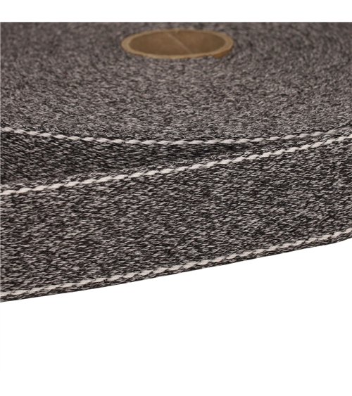 Bobine 20m sangle chinée point sellier 30mm gris moyen