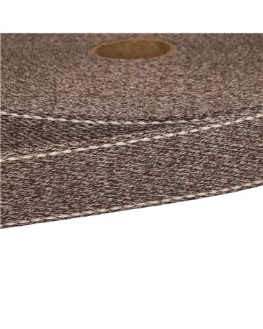 Bobine 20m sangle chinée point sellier 30mm marron chocolat