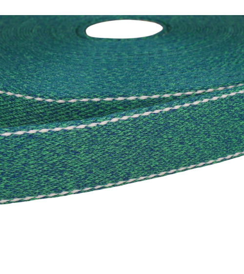 Bobina de 20 m de correa para encuadernar jaspeada 30 mm verde caqui claro