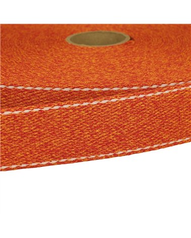 Bobine 20m sangle chinée point sellier 30mm orange