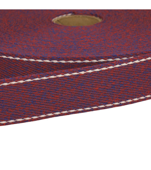 Bobina de 20 m de cinta para encuadernación jaspeada de 30 mm color ciruela