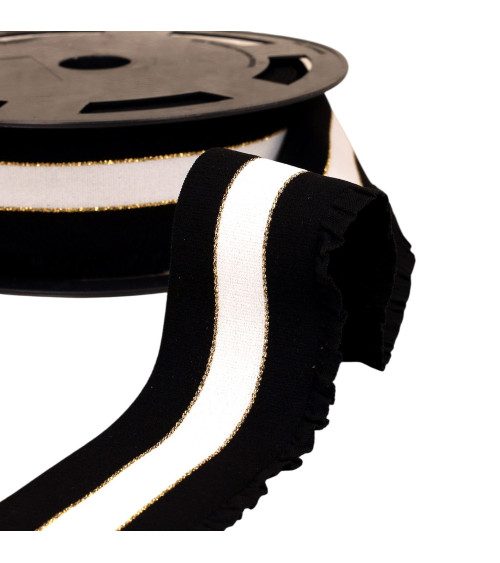 Bobina 10m elastico alza gonna listelli metallici 60mm nero