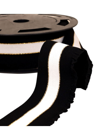 Reel 10m elastic rises skirt metal strips 60mm black