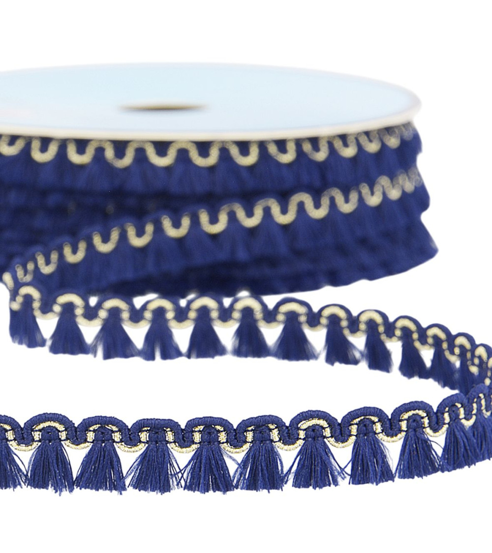 25-m-Rolle mit 12 mm marineblauem Fransengeflecht