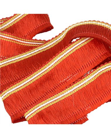 Bobine 25m galon franges 30mm rouge