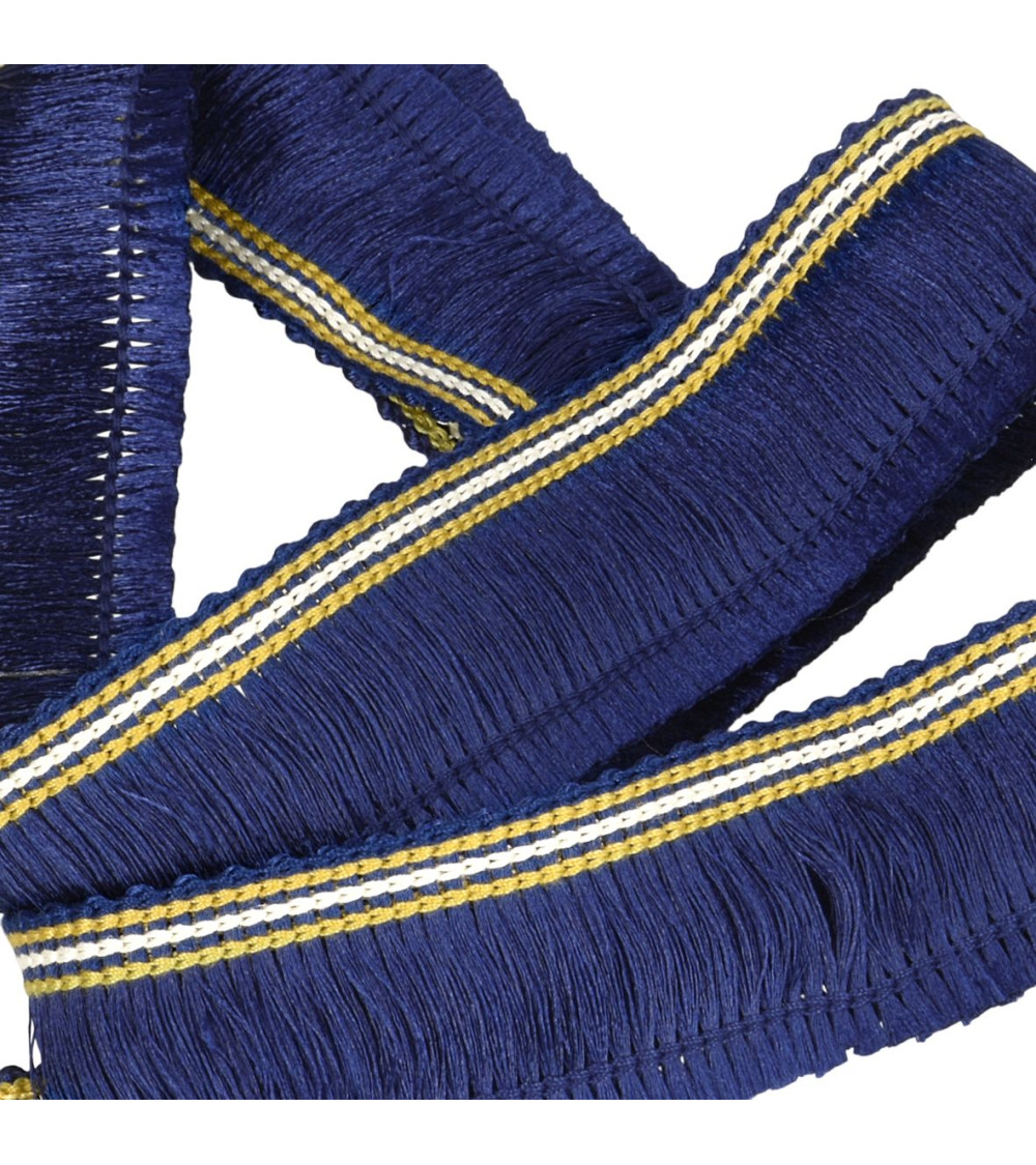 25m spool with 30mm navy blue fringe braid