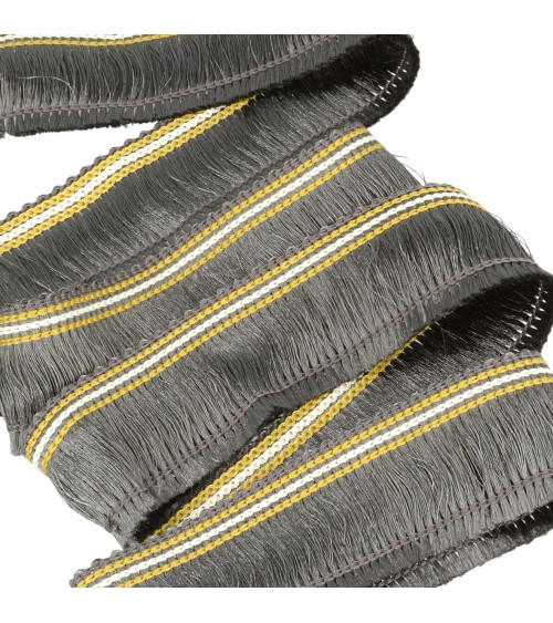 Bobina de 25 m, trenza de flecos gris oscuro de 30 mm