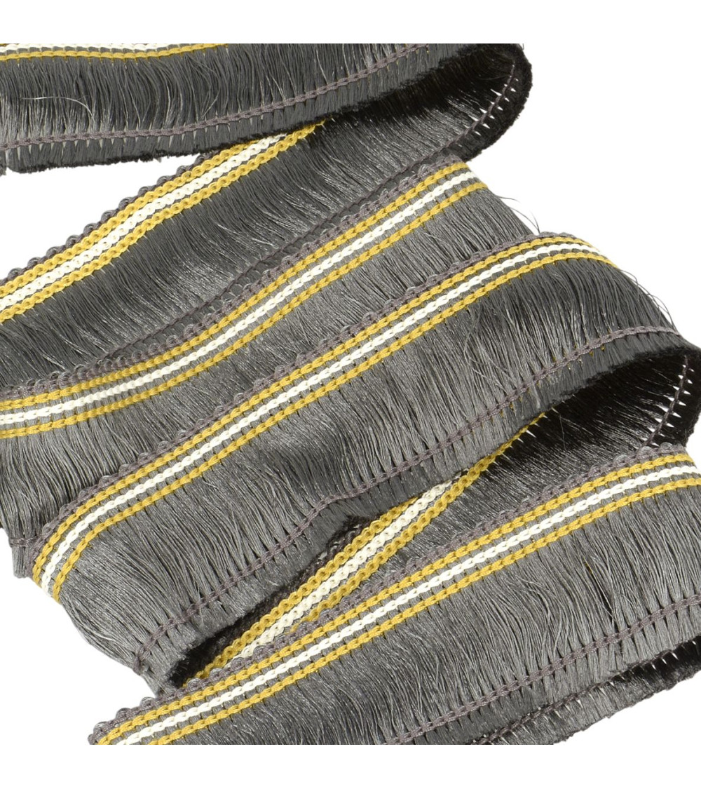 25m spool, 30mm dark gray fringe braid