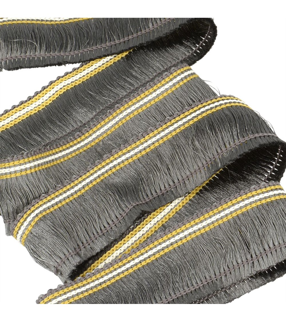 Bobine 25m galon franges 30mm gris foncé