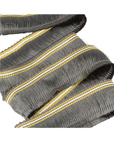 Bobine 25m galon franges 30mm gris foncé