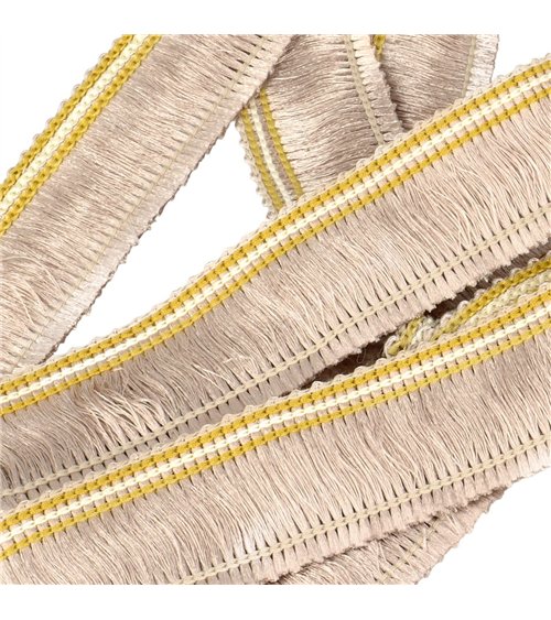 Bobine 25m galon franges 30mm beige