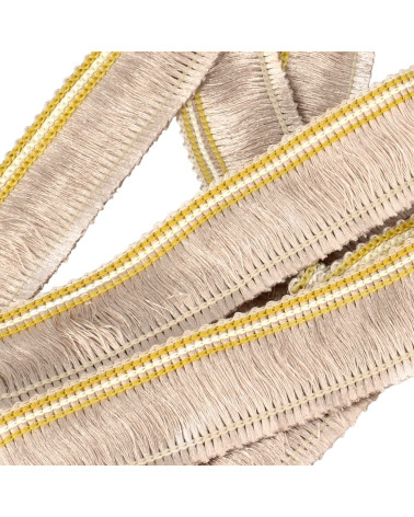 25m reel with 30mm beige fringe braid