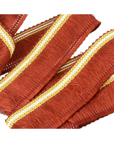 Bobina da 25 m con treccia con frange bordeaux da 30 mm