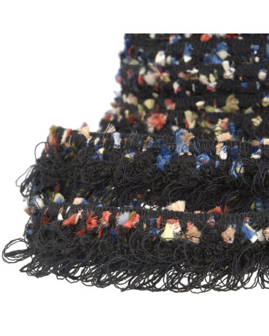 Bobina da 15 m con treccia frangiata nera da 25 mm