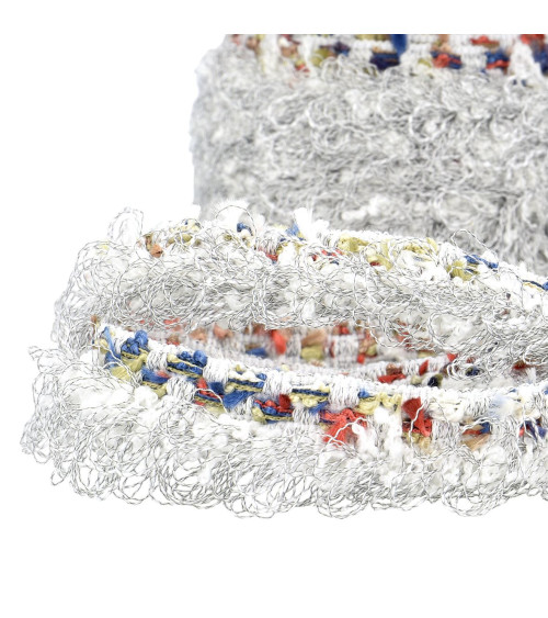 15-m-Spule mit 25 mm grauem Fransengeflecht