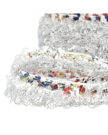 15-m-Spule mit 25 mm grauem Fransengeflecht