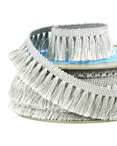 Metal look fringe 28mm silver per meter