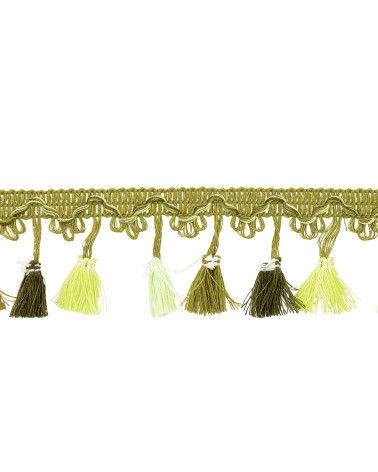 Multicolored pompom fringe 45mm multicolor by the meter