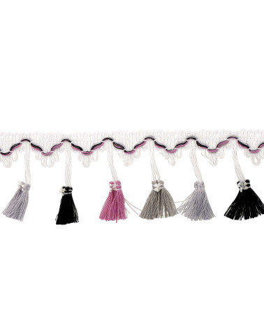 Mehrfarbige Pomponfransen 45 mm mehrfarbig pro Meter