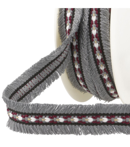 Double fringe 25mm medium gray per meter
