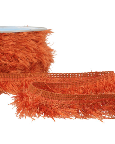 Fluffy fringe 40mm rust per meter