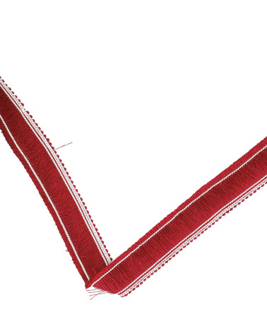 Thick 25mm burgundy fringe per meter