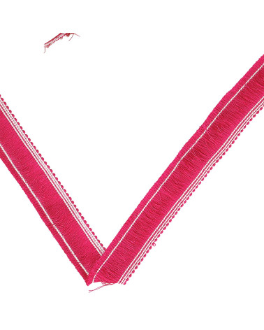 Thick fringe 25mm raspberry per meter