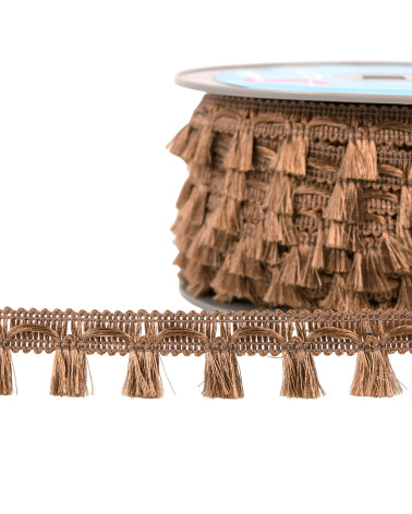 Heathered metal fringe 21mm rust per meter