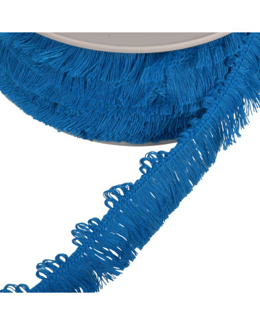 25mm steel blue picot fringe per meter