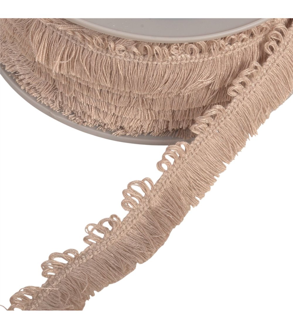 Frange picots 25mm beige au mètre