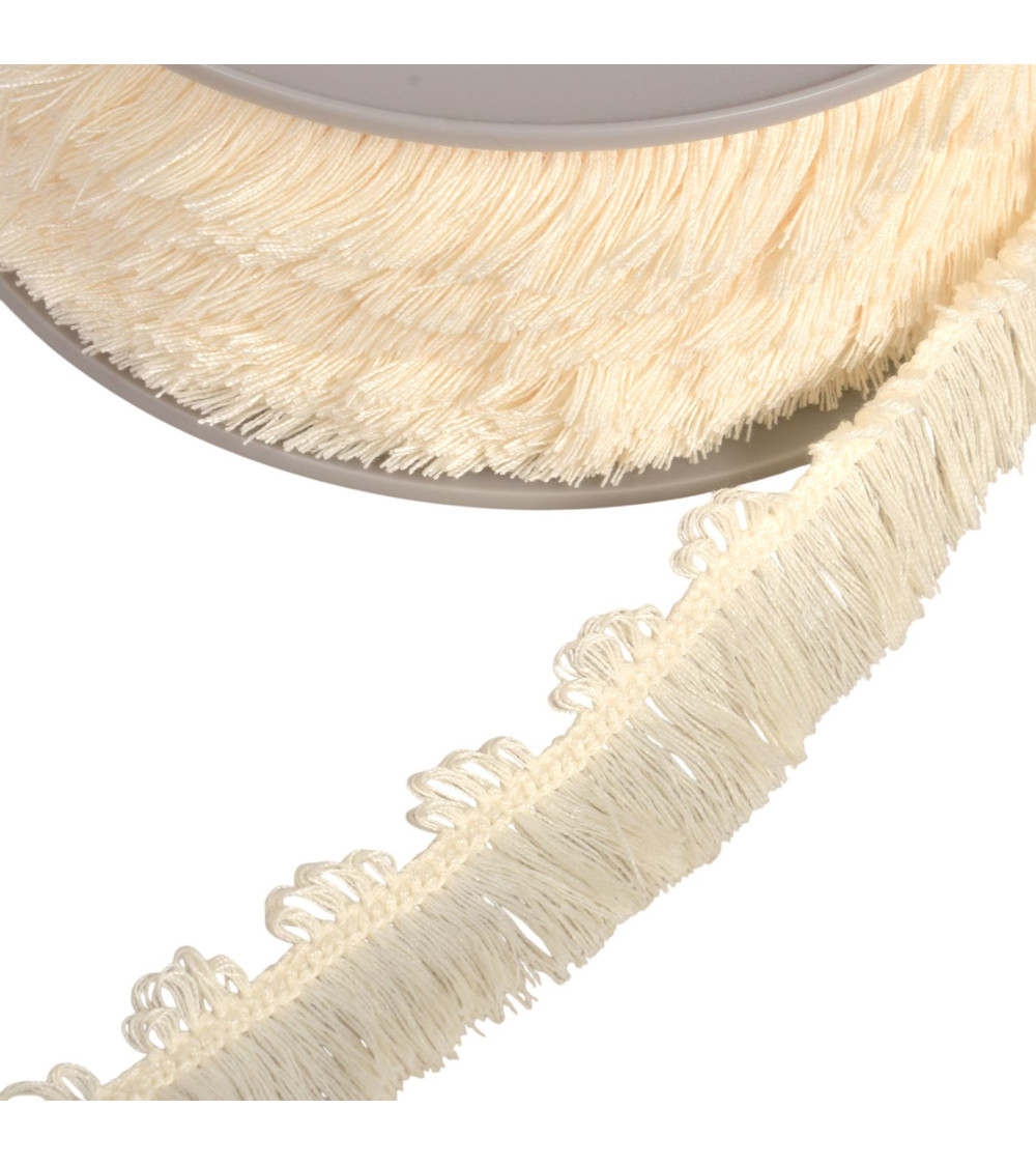 25mm ecru picot fringe per meter