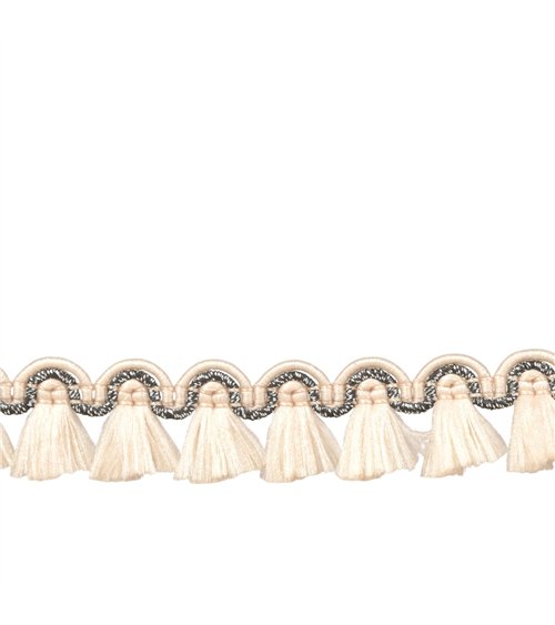 Frange flochettes 12mm beige au mètre