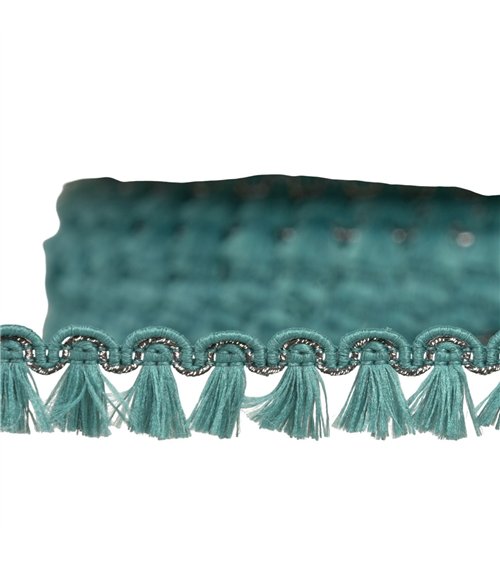 Frange flochettes 12mm vert kaki au mètre
