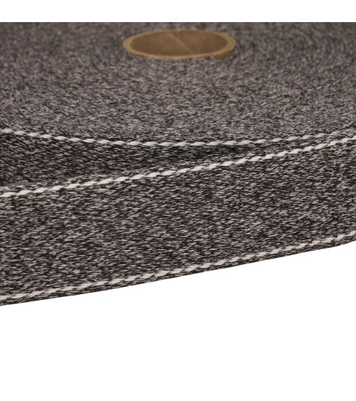 Heathered saddle stitch strap 30mm medium gray per meter