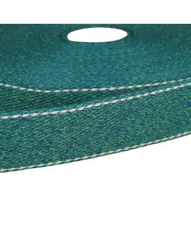 Heathered saddle stitch strap 30mm light khaki green per meter