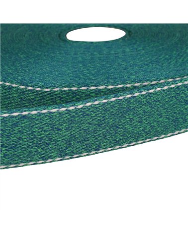 Sangle chinée point sellier 30mm vert kaki clair au mètre