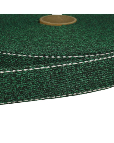 Heathered saddle stitch strap 30mm khaki green per meter