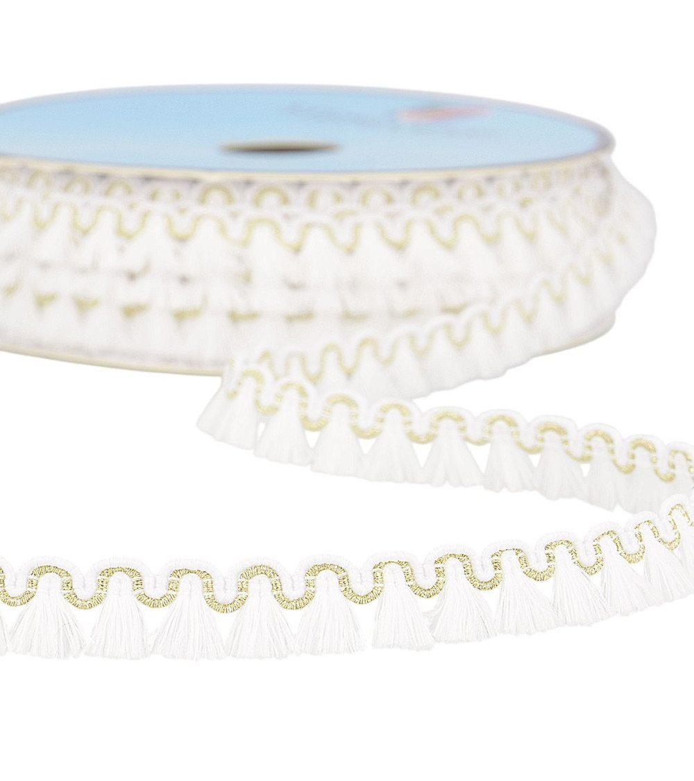 Fringe braid 12mm white per meter