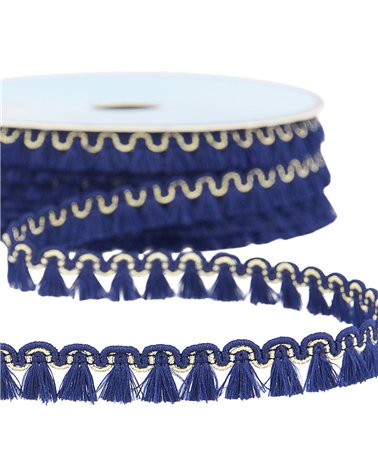 Galon franges 12mm marine au mètre