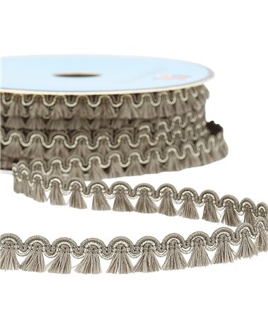 Galon franges 12mm gris moyen au mètre