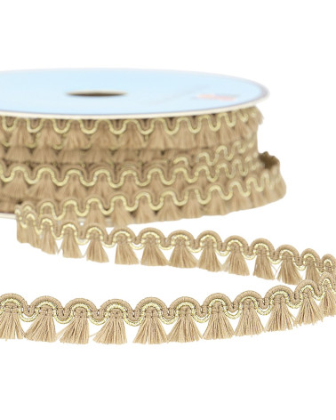 Trenza de flecos 12mm topo por metro