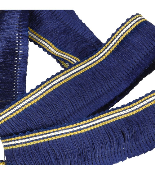 Treccia con frangia 30 mm blu navy al metro