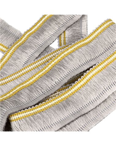 Galon franges 30mm gris clair au mètre