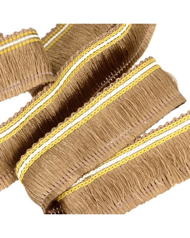 Fringe braid 30mm brown per meter