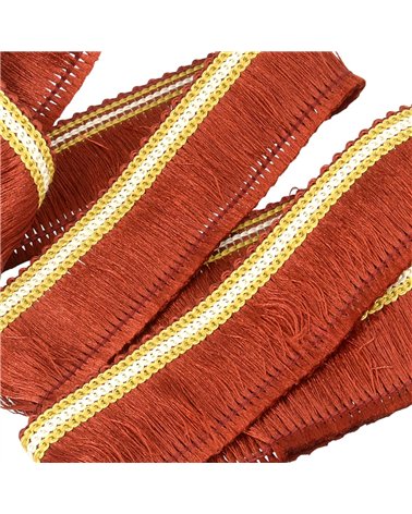 Galon franges 30mm bordeaux au mètre